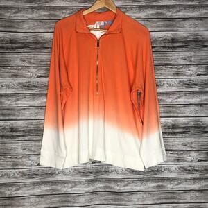 Crown & Ivy Beach Orange/White Ombre pullover 2x